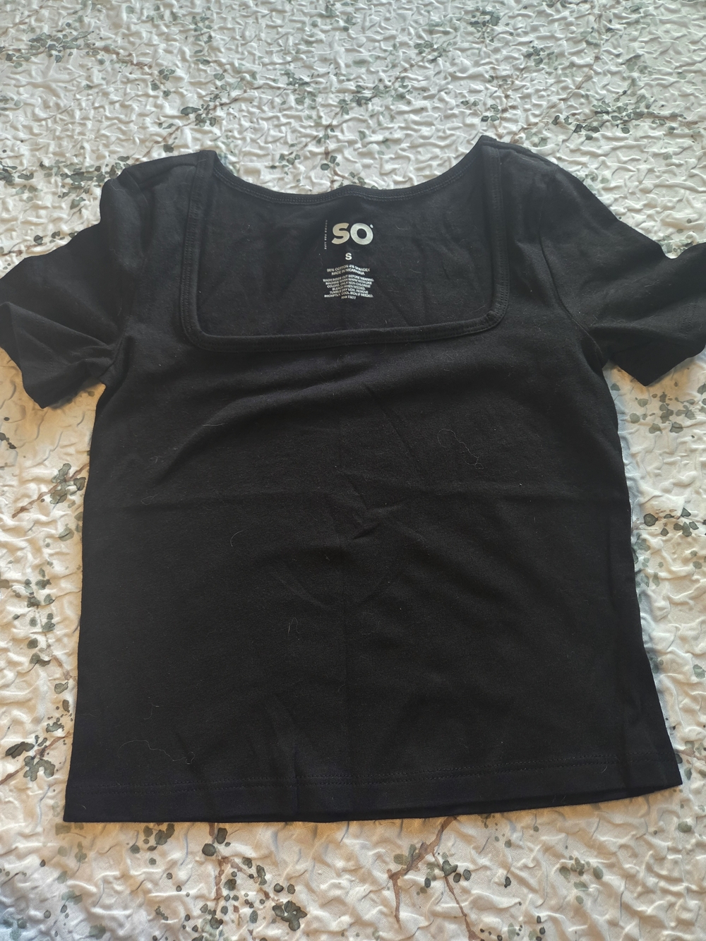 SO Black Short Sleeve Cropped Tee